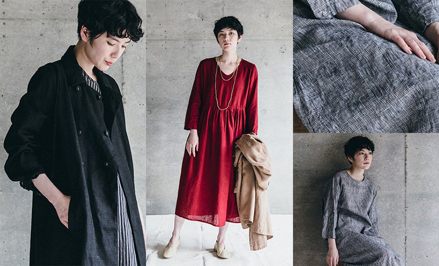 Fog Linen Work フォグ リネンワーク Aila Dress Bric アイラ ワンピース 2色