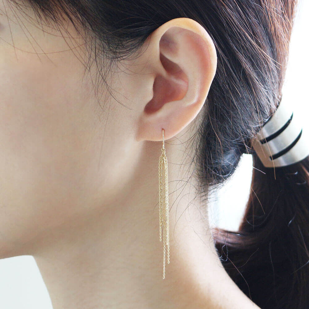 sumikaneko スミカネコ／snake chain hook pierce スネークチェーン フックピアス