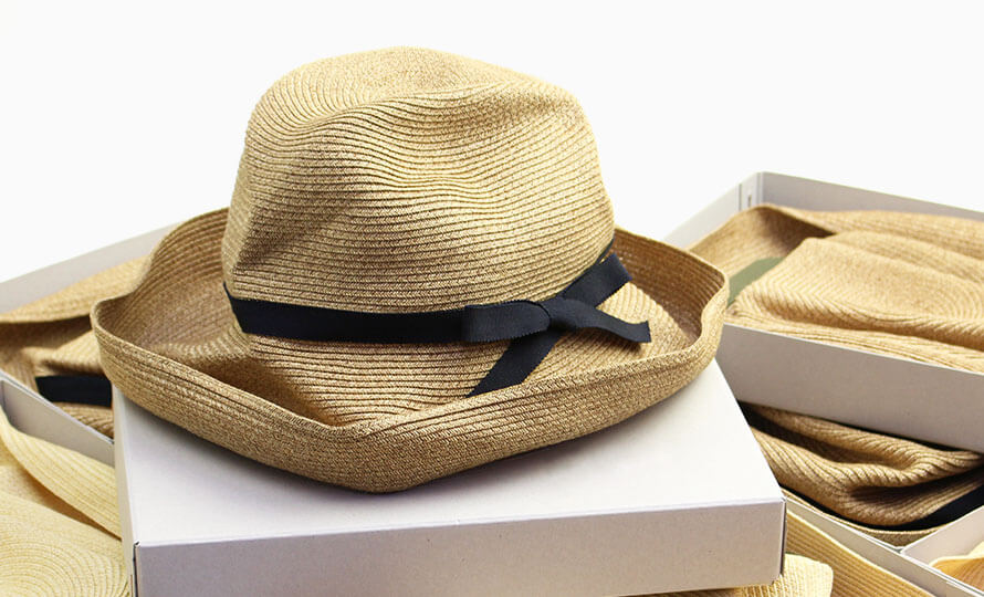 mature ha. マチュアーハ／ボックスハット「BOXED HAT 101」11cm brim grosgrain ribbon（mix brown）